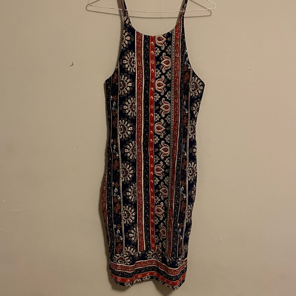 Red and blue body con dress (fist medium/ large)